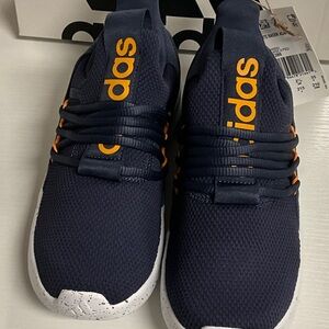 Adidas Men's Dark Blue and Orange Sneakers